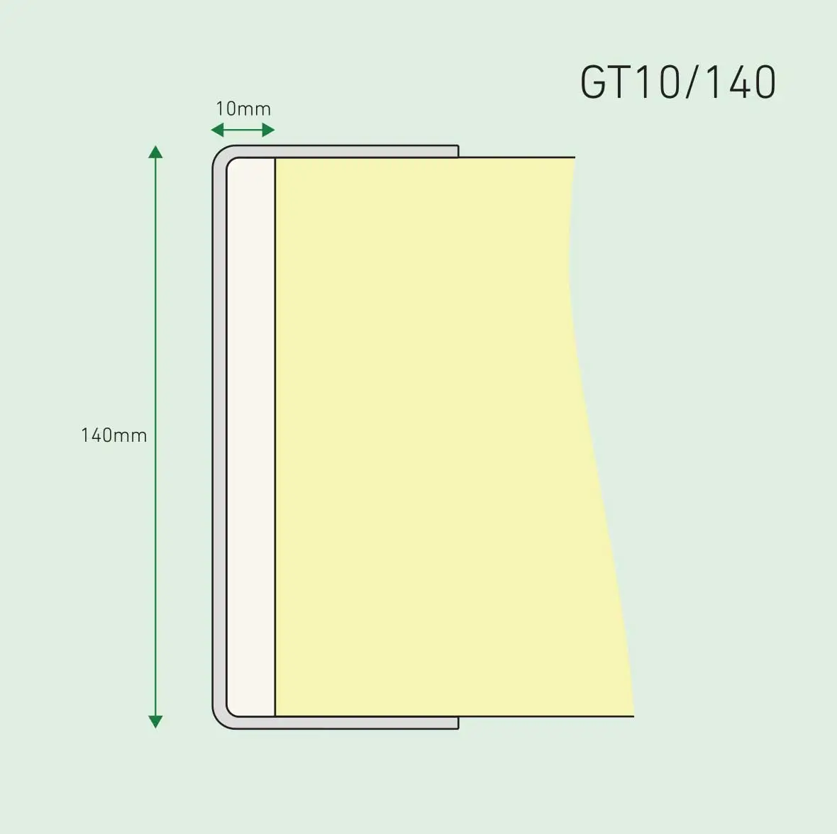 A drawing of the side of a book.